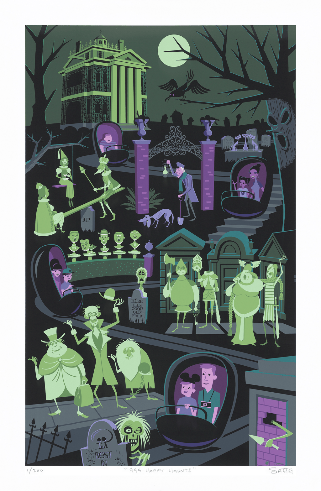 999 Happy Haunts Disney Art Print