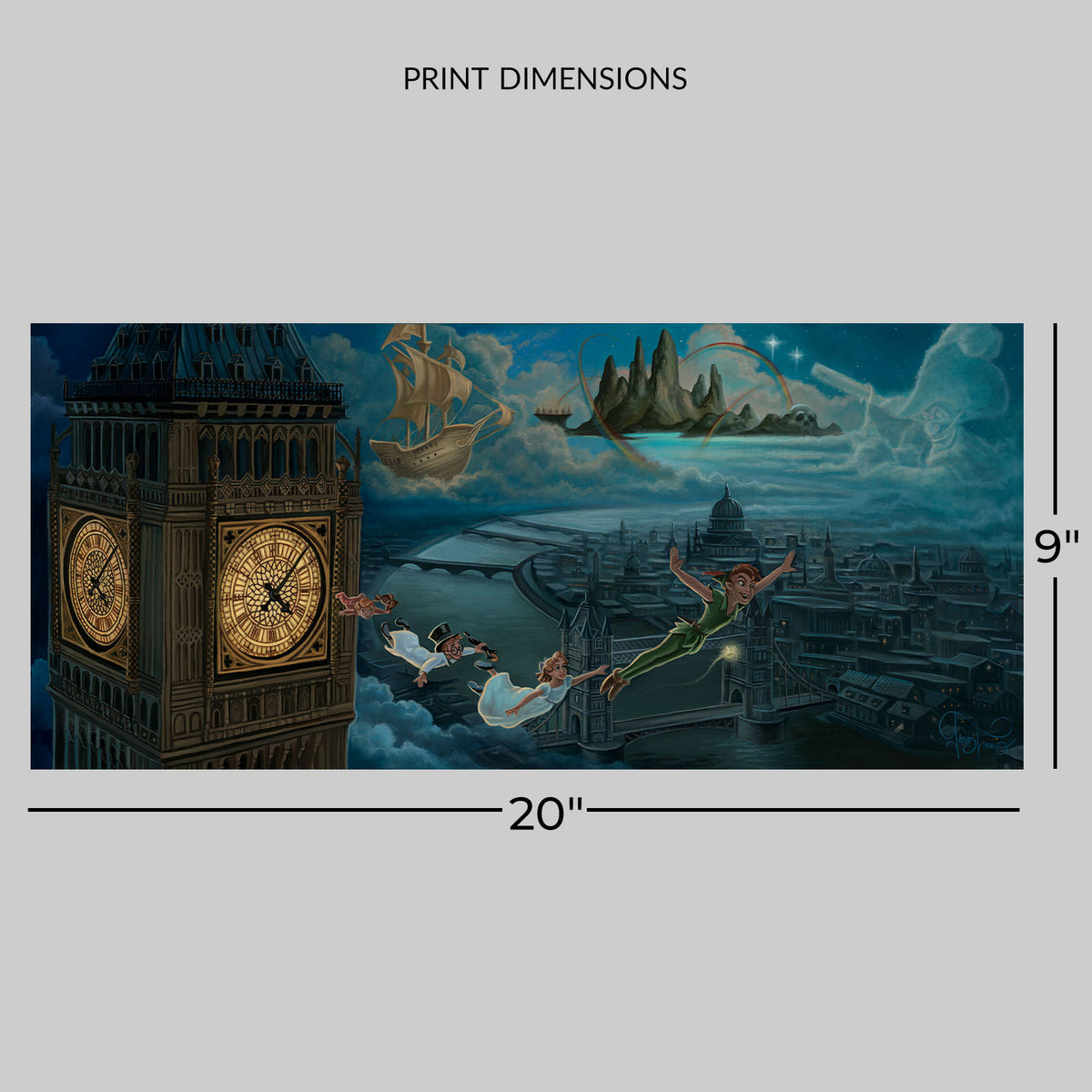 A Journey to Neverland Disney Peter Pan Wendy Darling Art Print