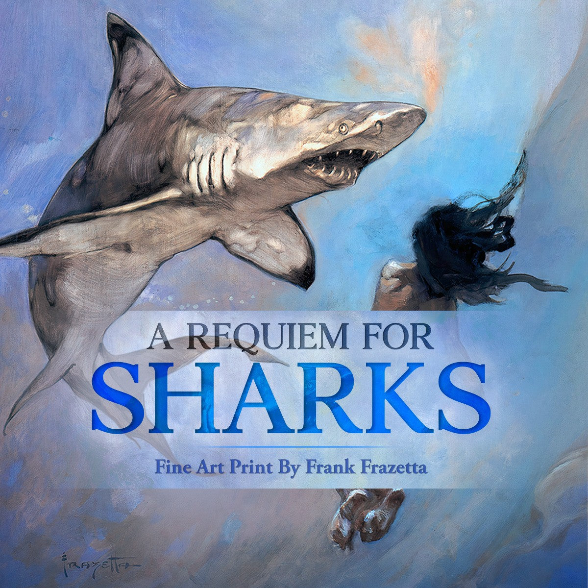 A Requiem for Sharks Frank Frazetta Art Print