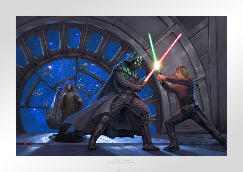 A Son's Destiny Star Wars Darth Vader Luke Skywalker Art Print