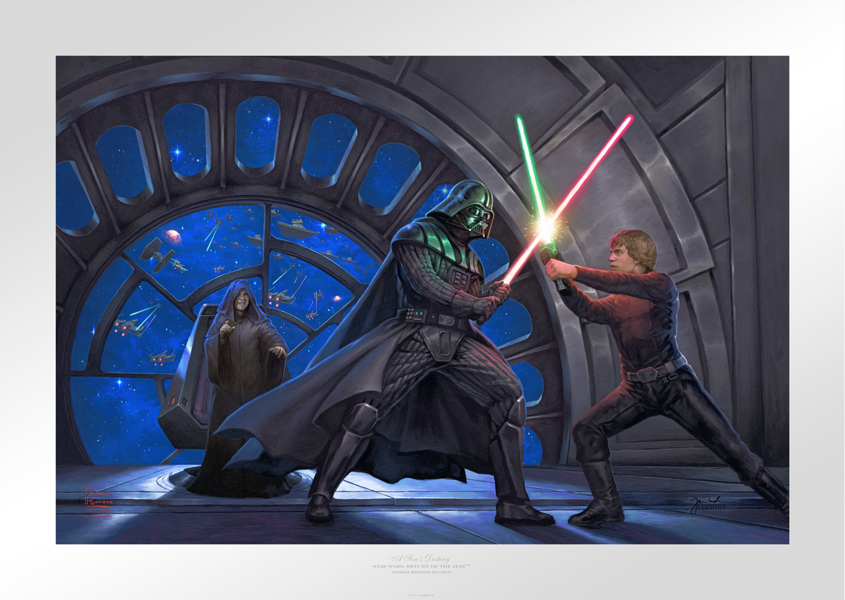 A Son's Destiny Star Wars Darth Vader Luke Skywalker Art Print