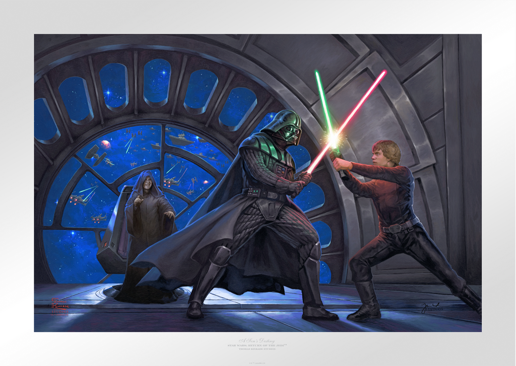 A Son's Destiny Star Wars Darth Vader Luke Skywalker Art Print