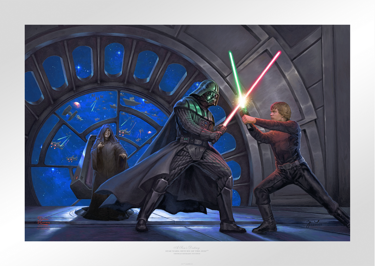 A Son's Destiny Star Wars Darth Vader Luke Skywalker Art Print