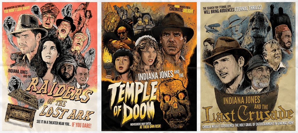 Indiana Jones Original Trilogy Set Movie Poster