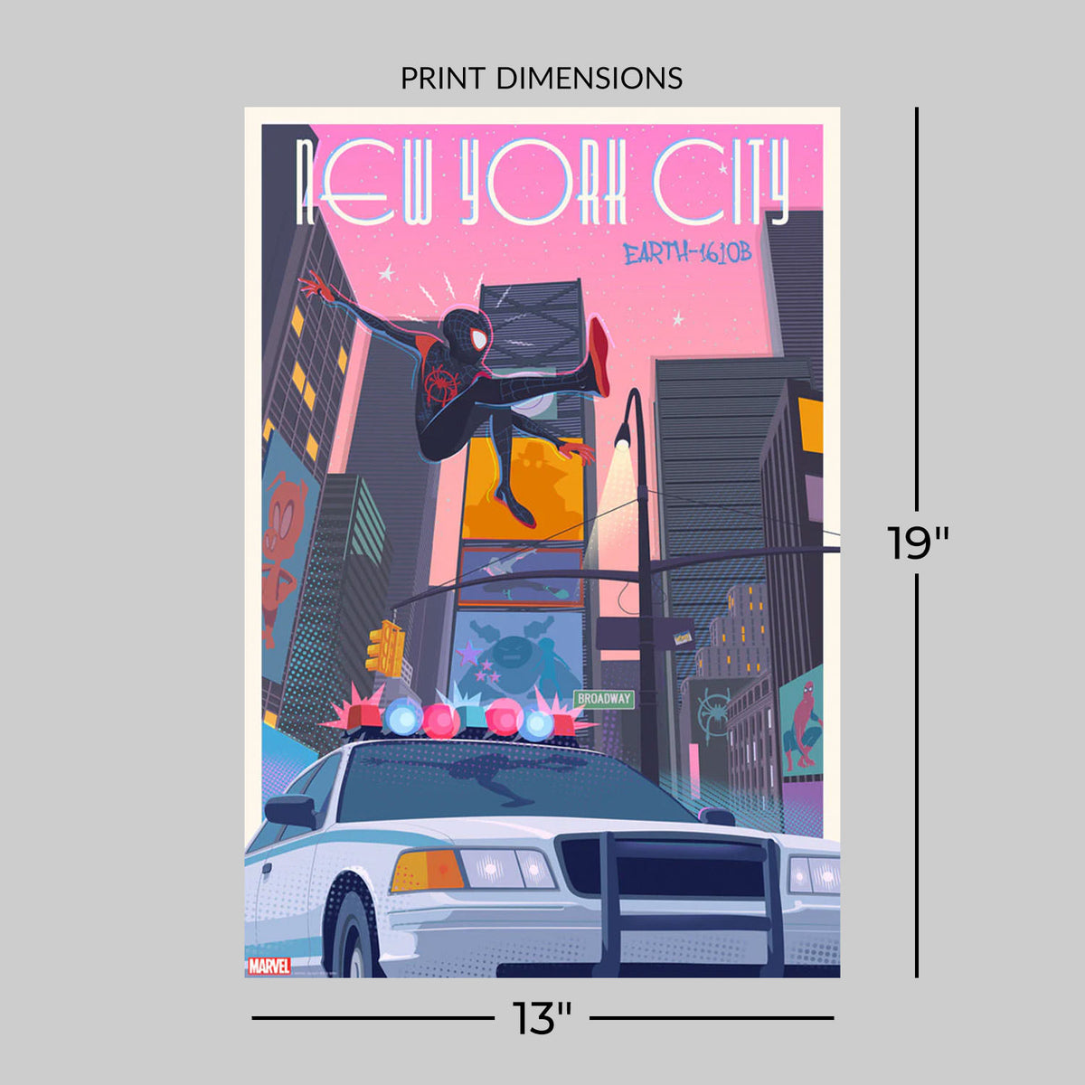 Alt Times Square Marvel Spider-Man Miles Morales Art Print