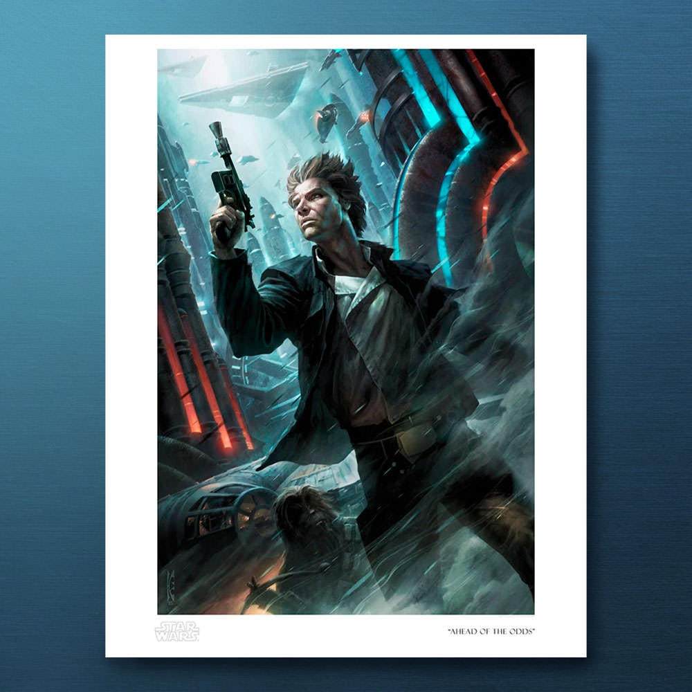 Ahead of the Odds Star Wars Chewbacca Han Solo Art Print