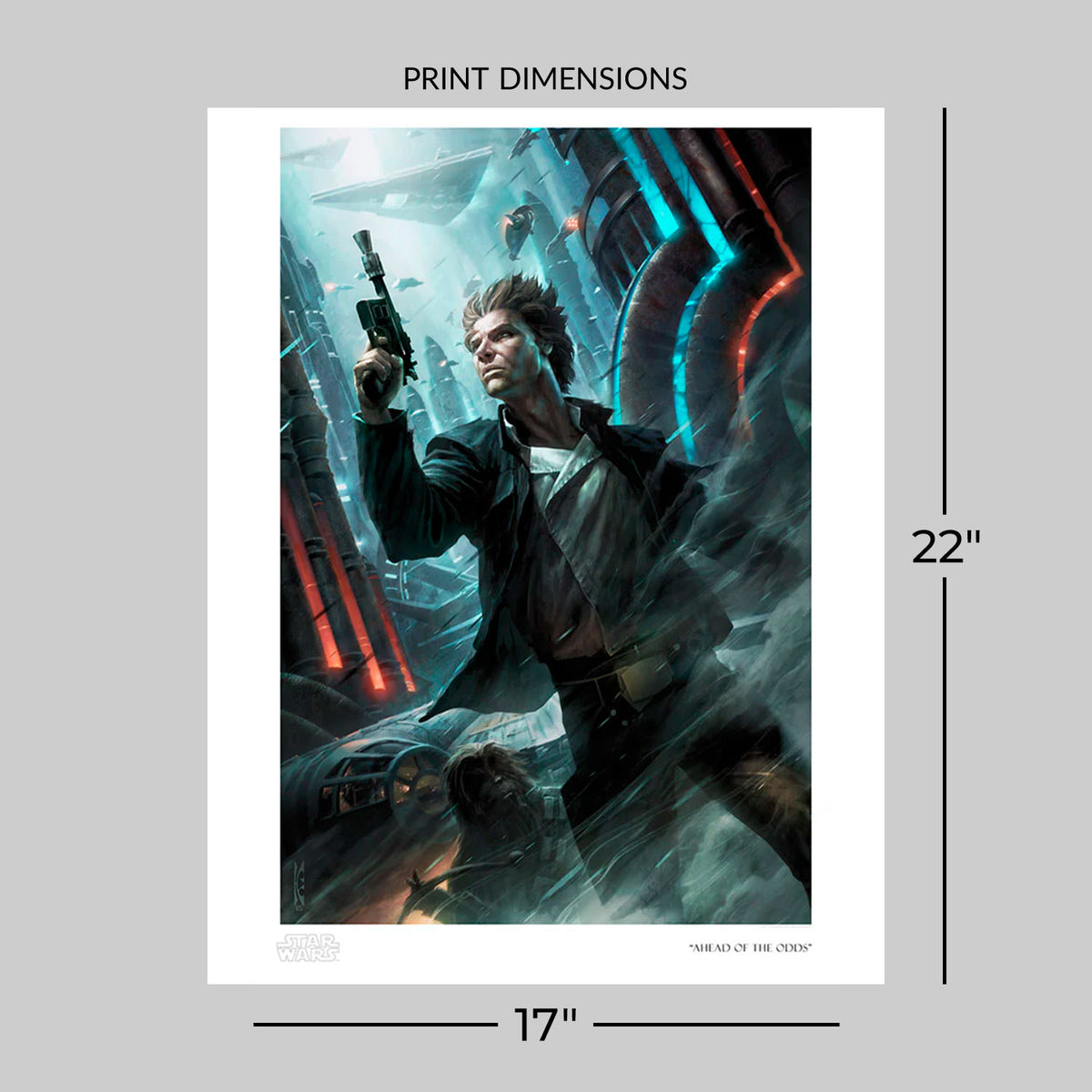 Ahead of the Odds Star Wars Chewbacca Han Solo Art Print