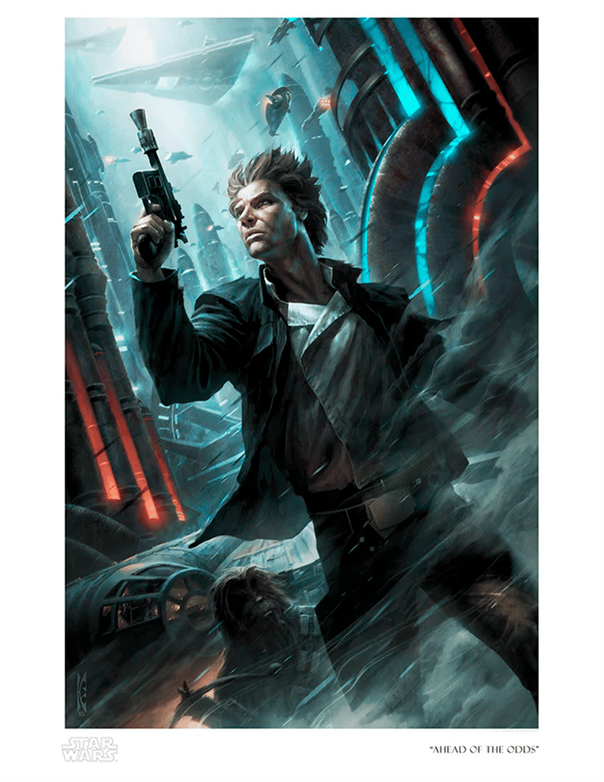 Ahead of the Odds Star Wars Chewbacca Han Solo Art Print