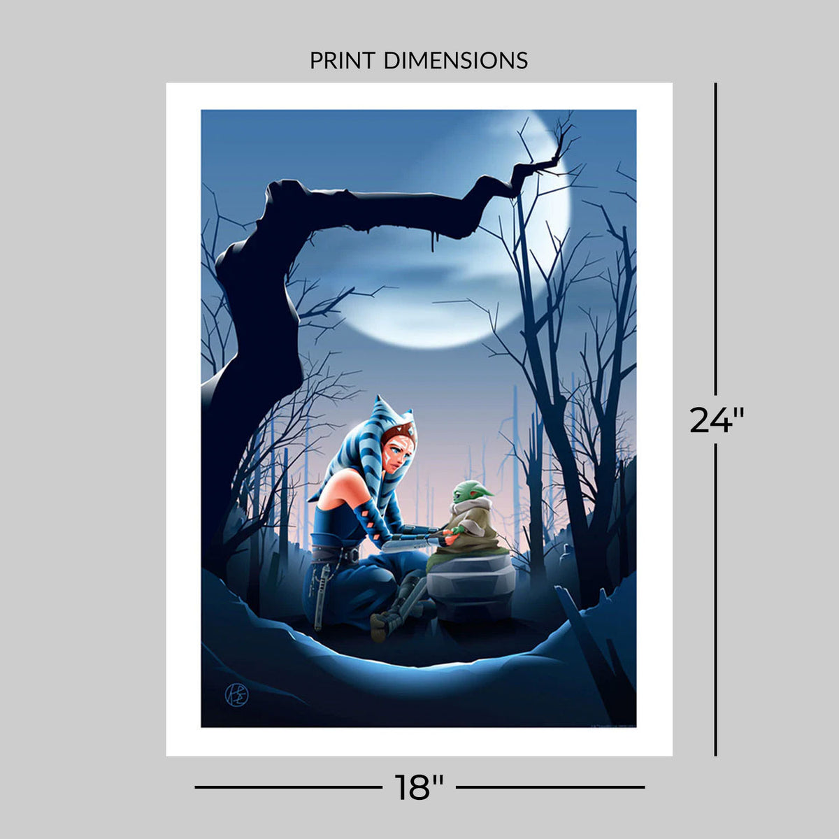Ahsoka and Grogu Star Wars Art Print