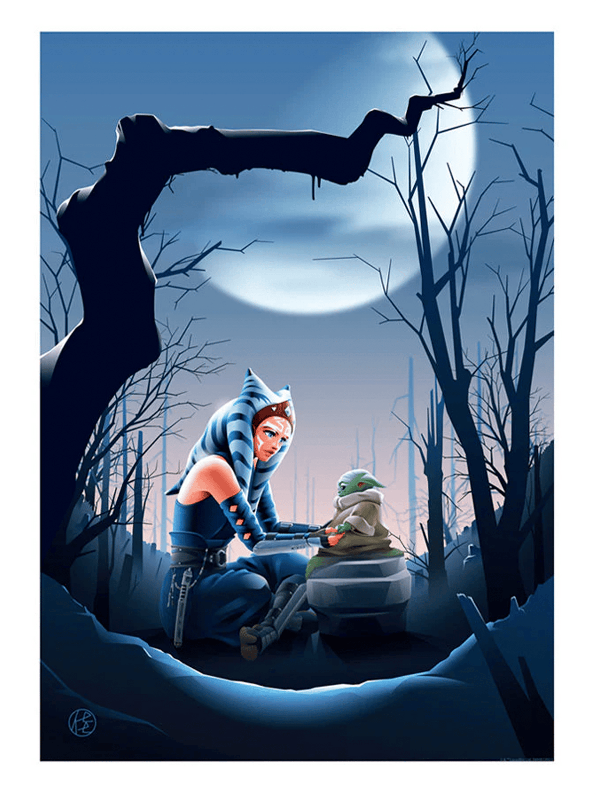 Ahsoka and Grogu Star Wars Art Print