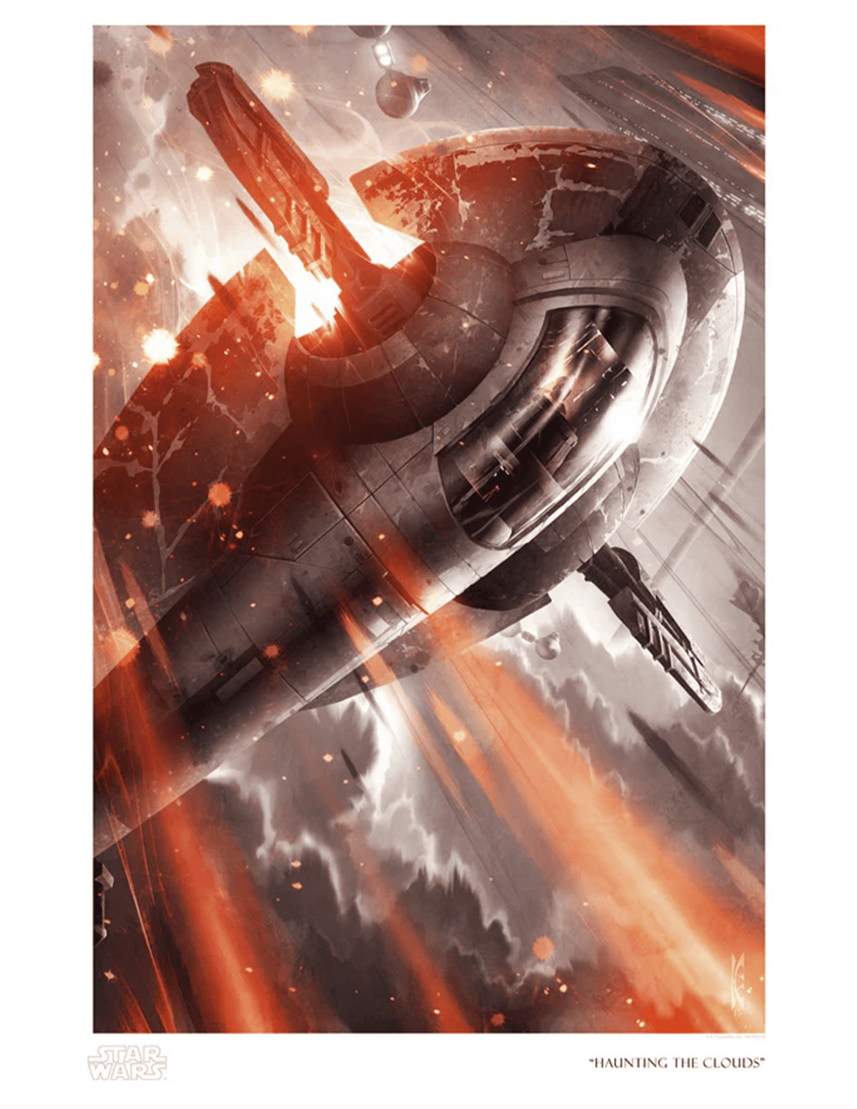 Haunting the Clouds Star Wars Boba Fett Jango Fett Art Print