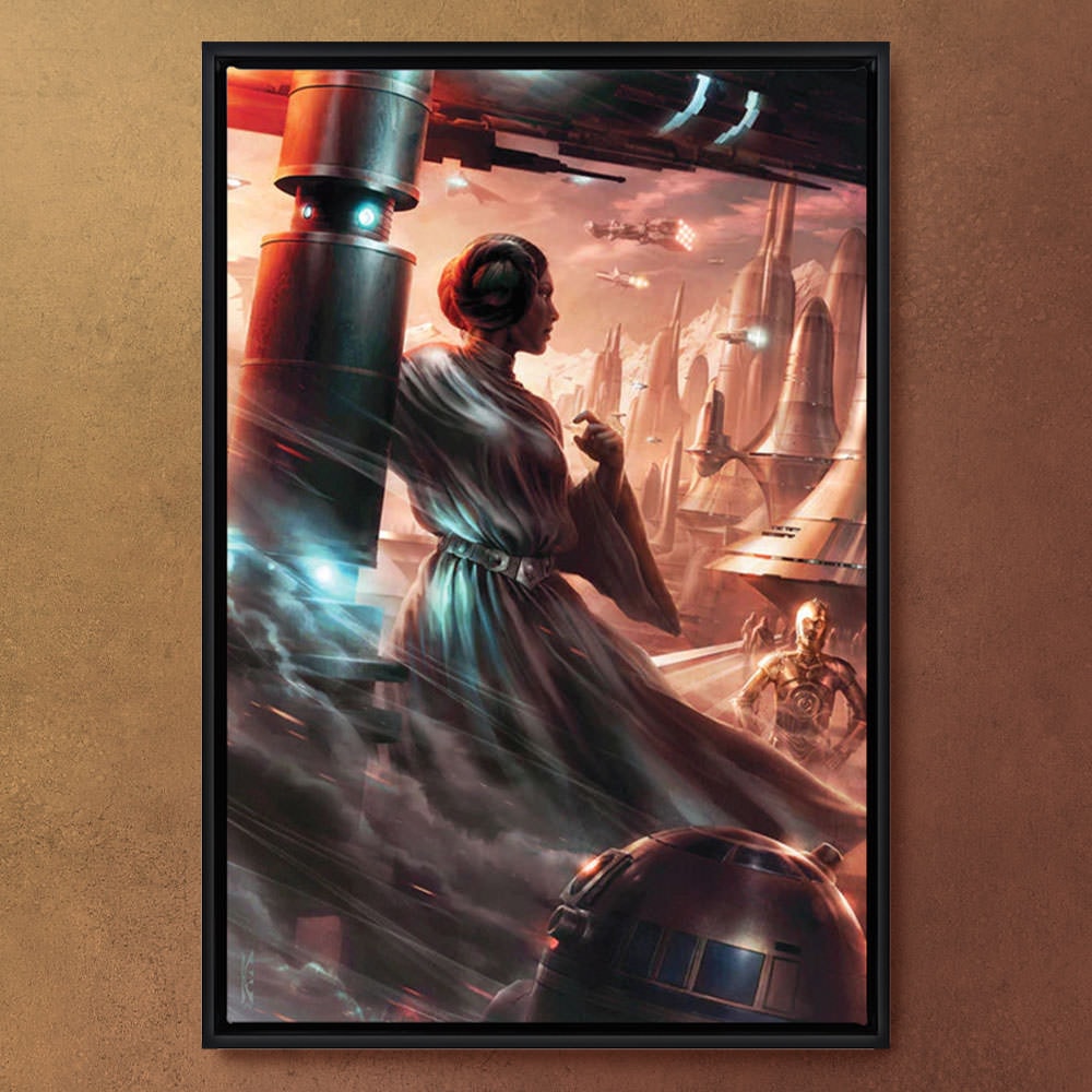 Last Look Back Star Wars C-3PO Princess Leia R2-D2 Art Print