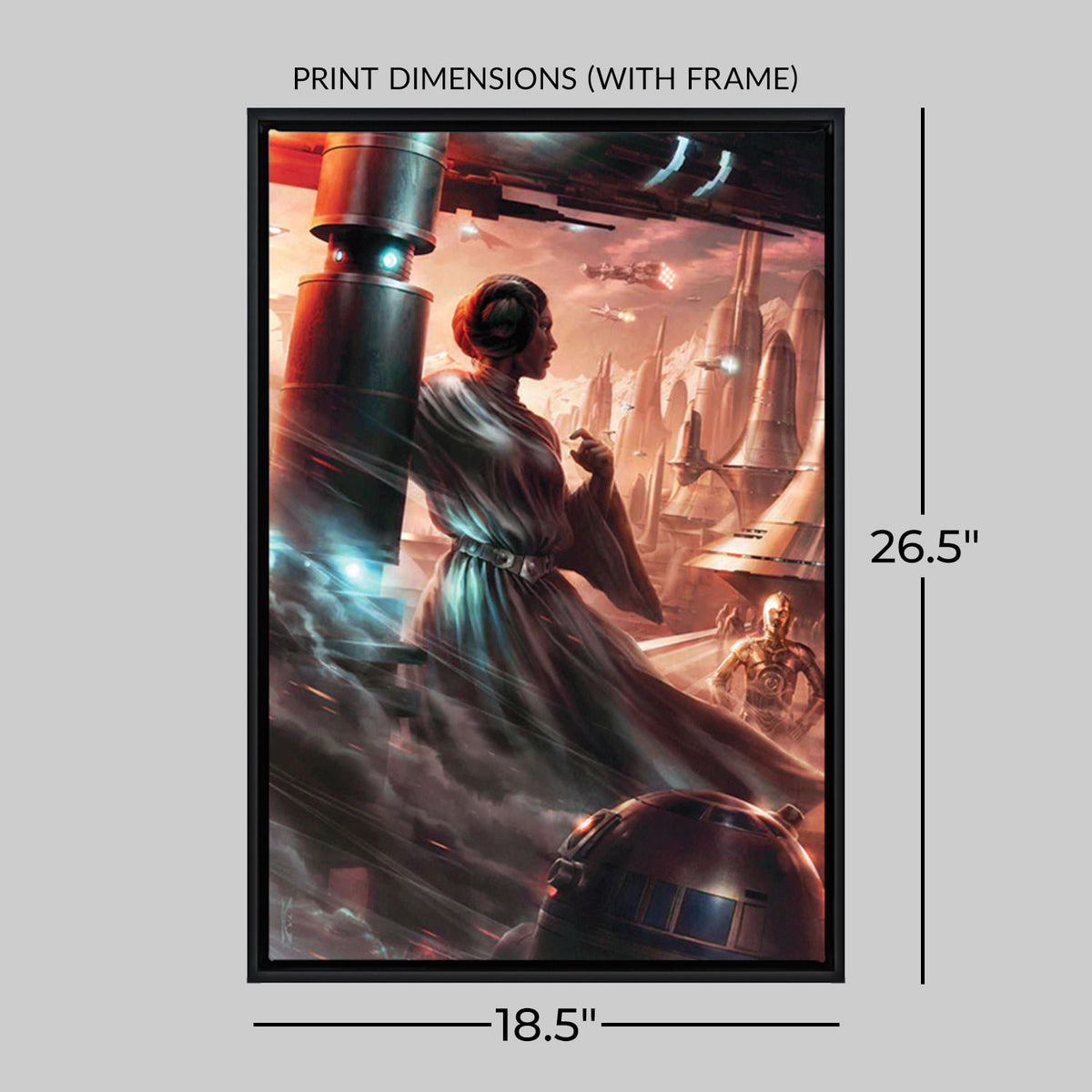 Last Look Back Star Wars C-3PO Princess Leia R2-D2 Art Print