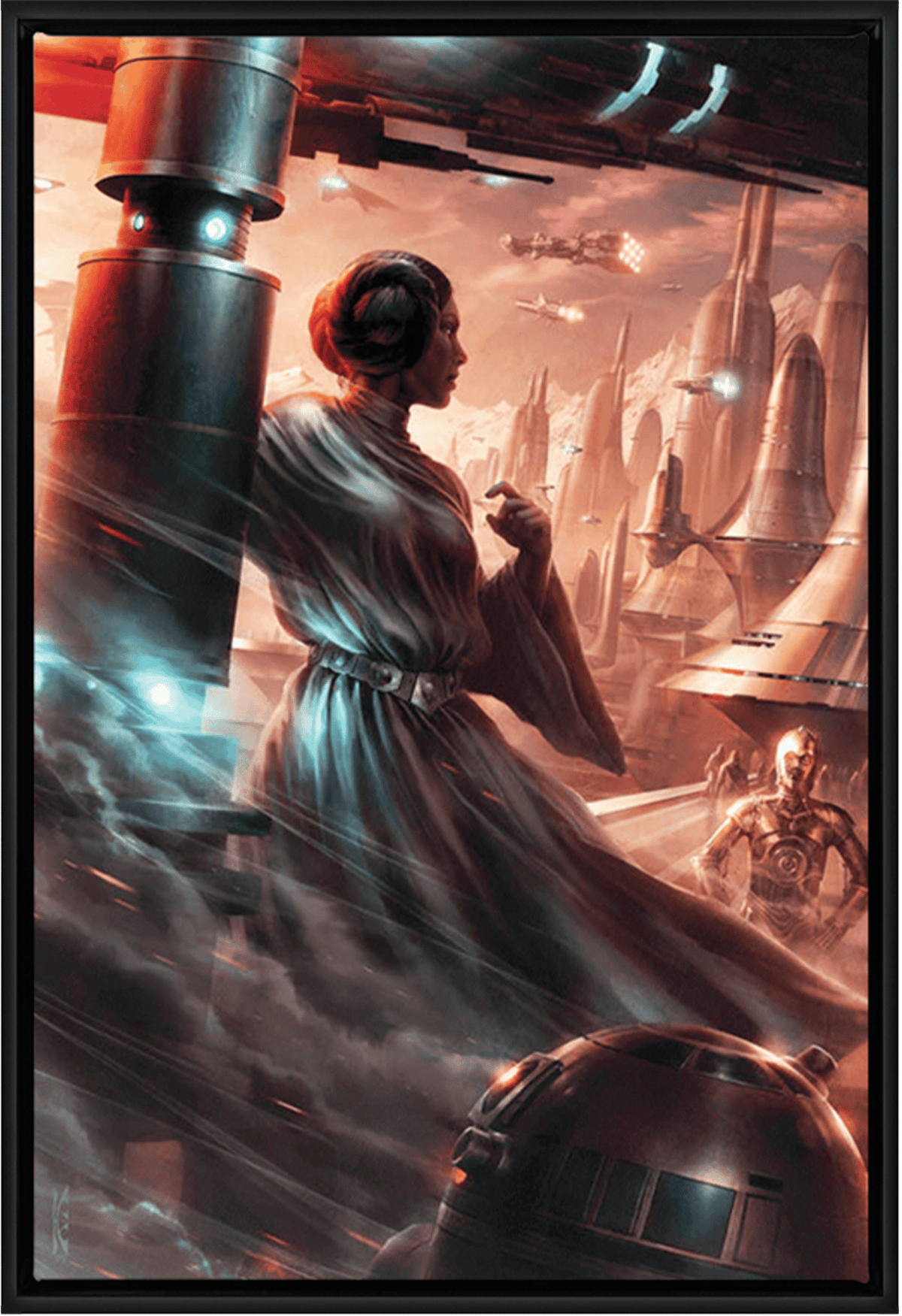 Last Look Back Star Wars C-3PO Princess Leia R2-D2 Art Print