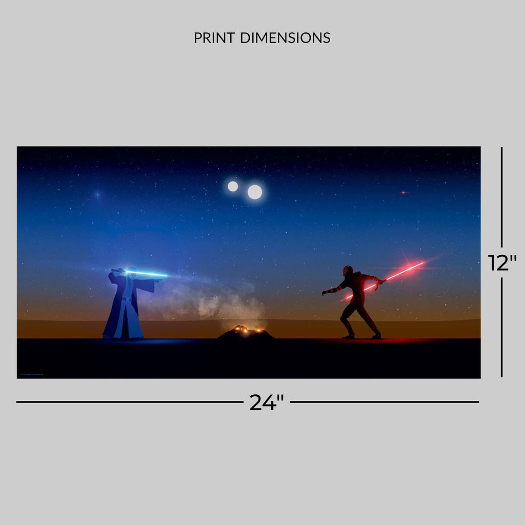 Maul's Final Duel Star Wars Darth Maul Obi-Wan Kenobi Art Print