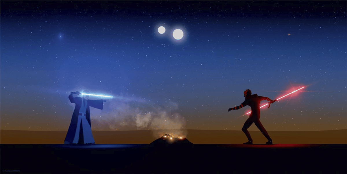 Maul's Final Duel Star Wars Darth Maul Obi-Wan Kenobi Art Print