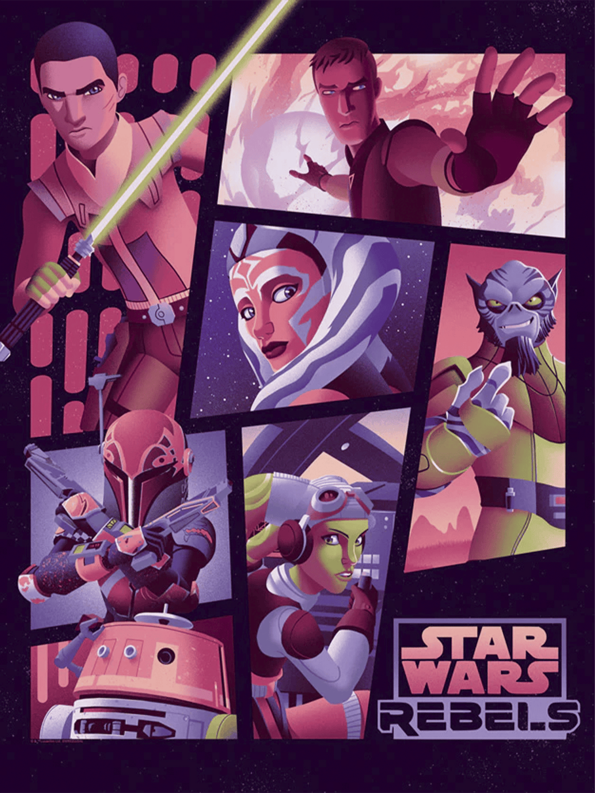 Space Family Star Wars Art Print