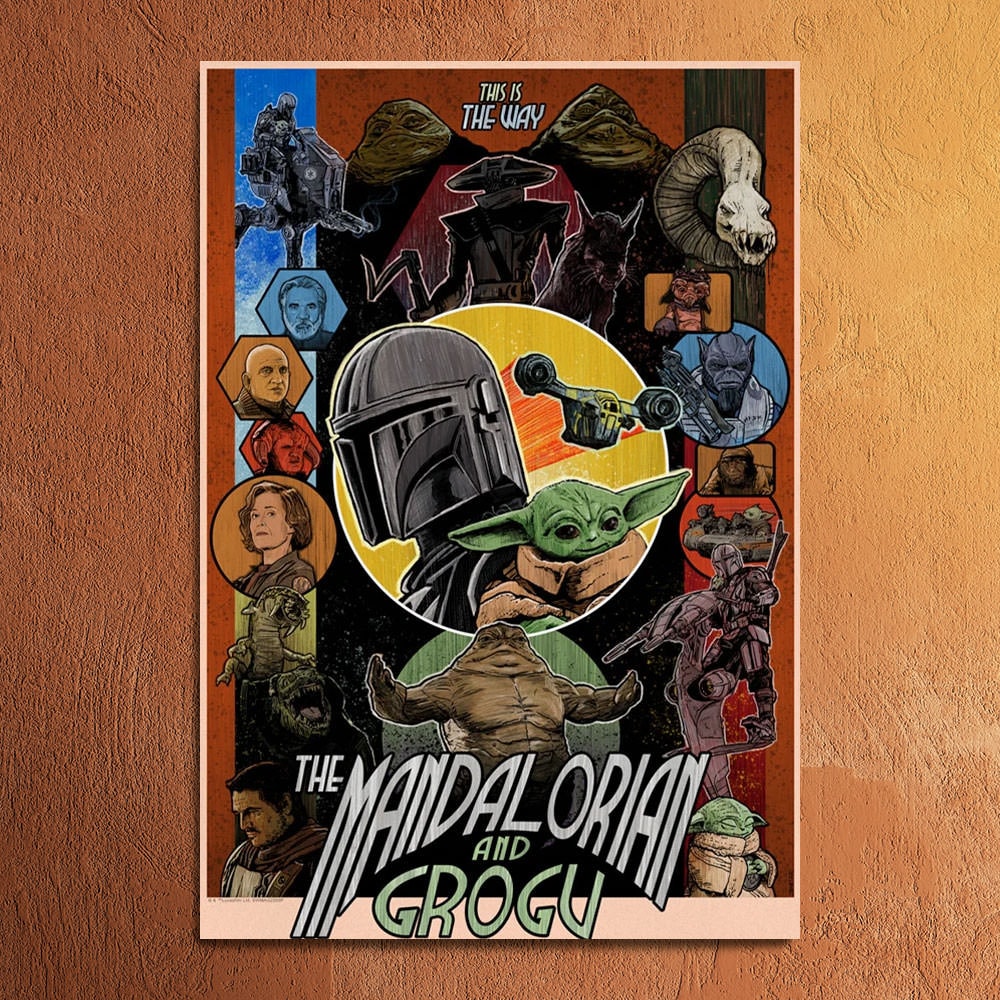 The Bounty Hunter and His Foundling Star Wars Art Print