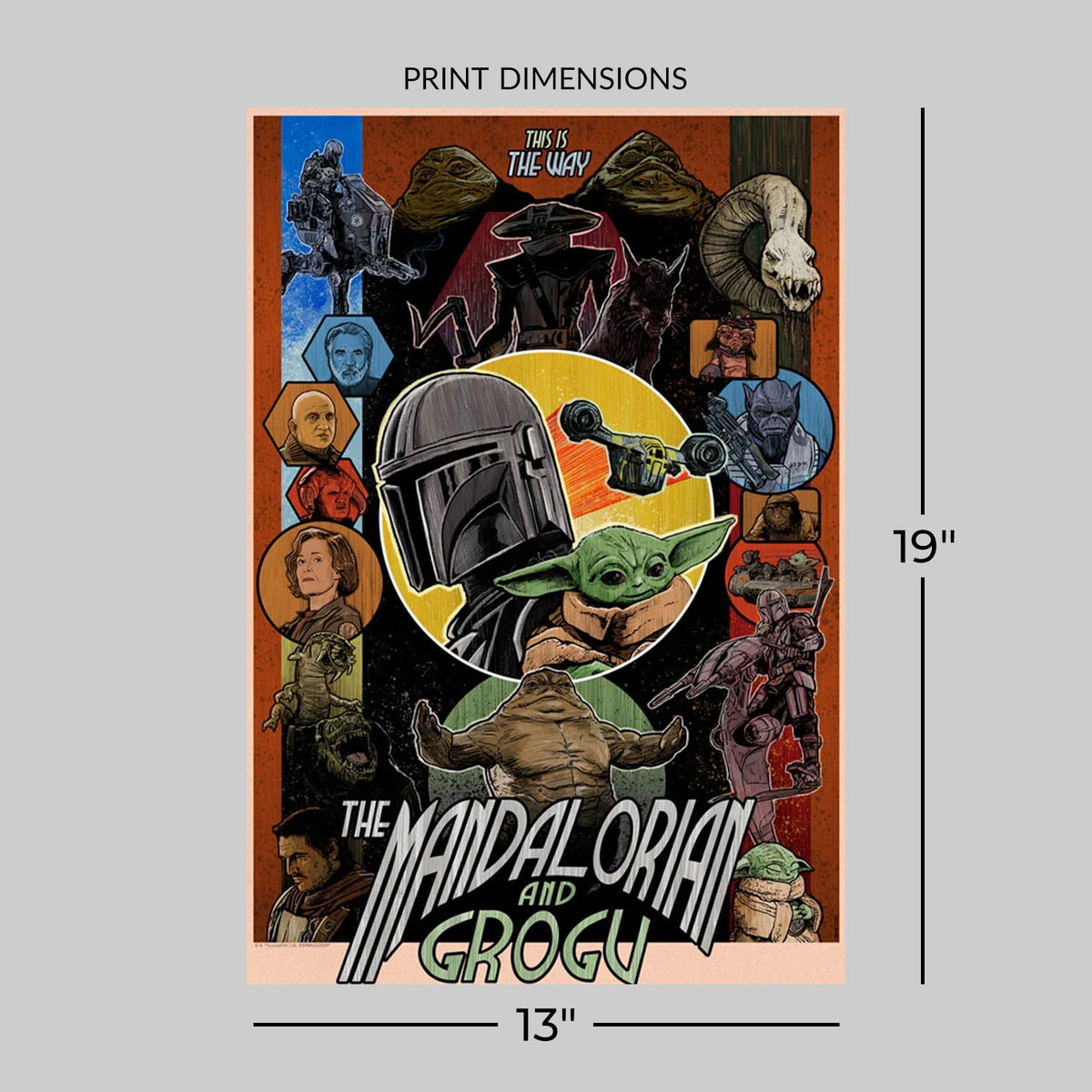 The Bounty Hunter and His Foundling Star Wars Art Print