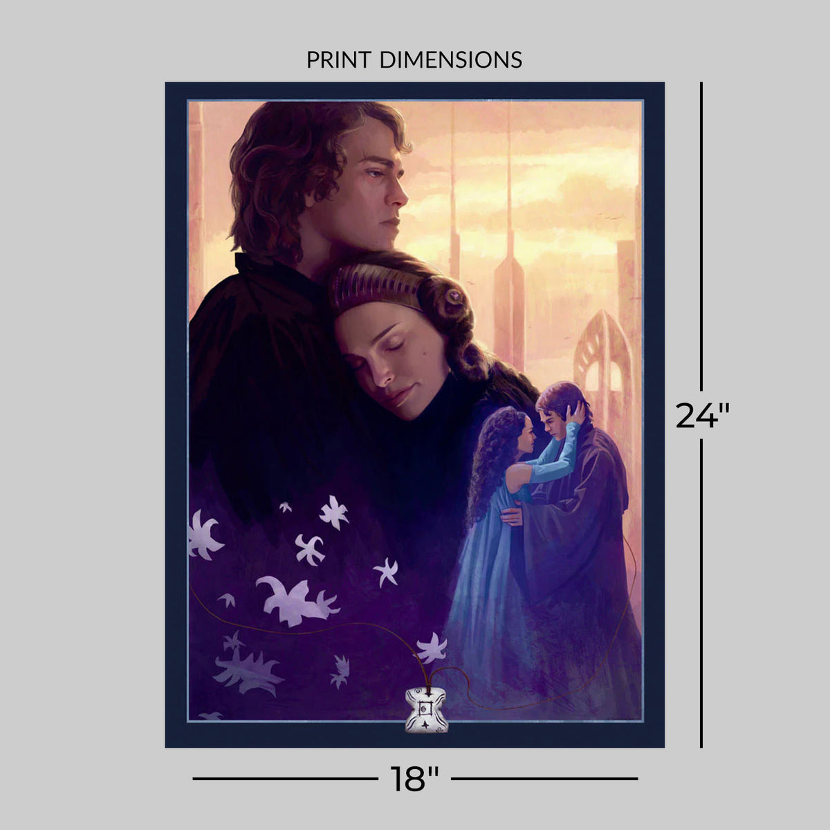 Across the Stars Star Wars Anakin Skywalker Queen Amidala Art Print