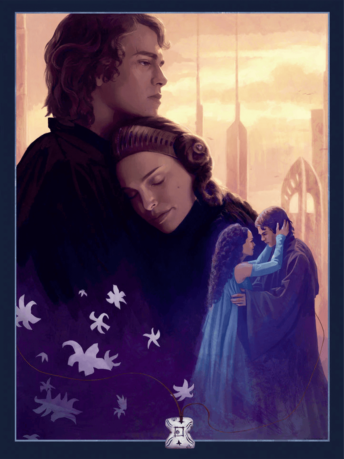 Across the Stars Star Wars Anakin Skywalker Queen Amidala Art Print