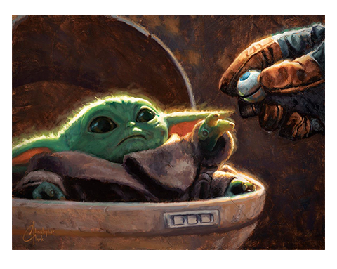 An Unlikely Friend Star Wars The Child Art Print