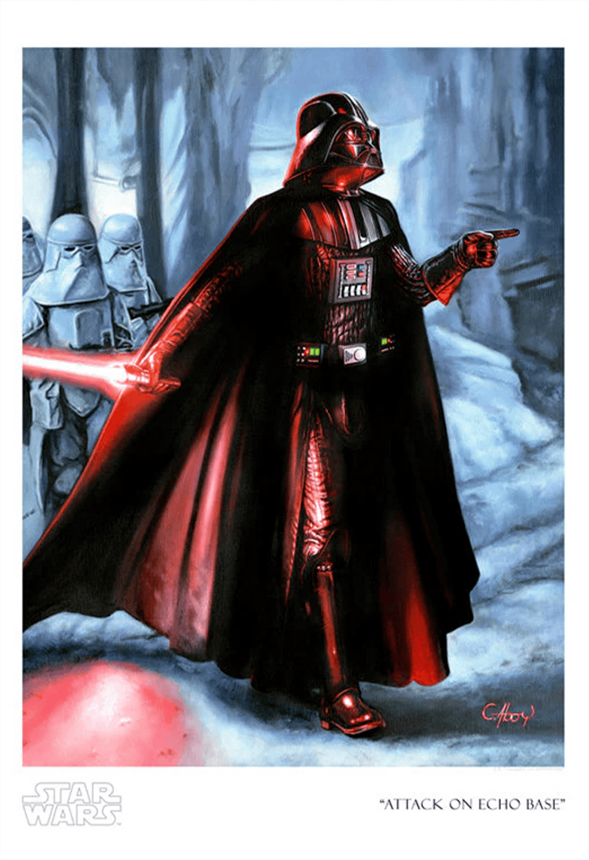 Attack on Echo Base Star Wars Darth Vader Snowtrooper Art Print