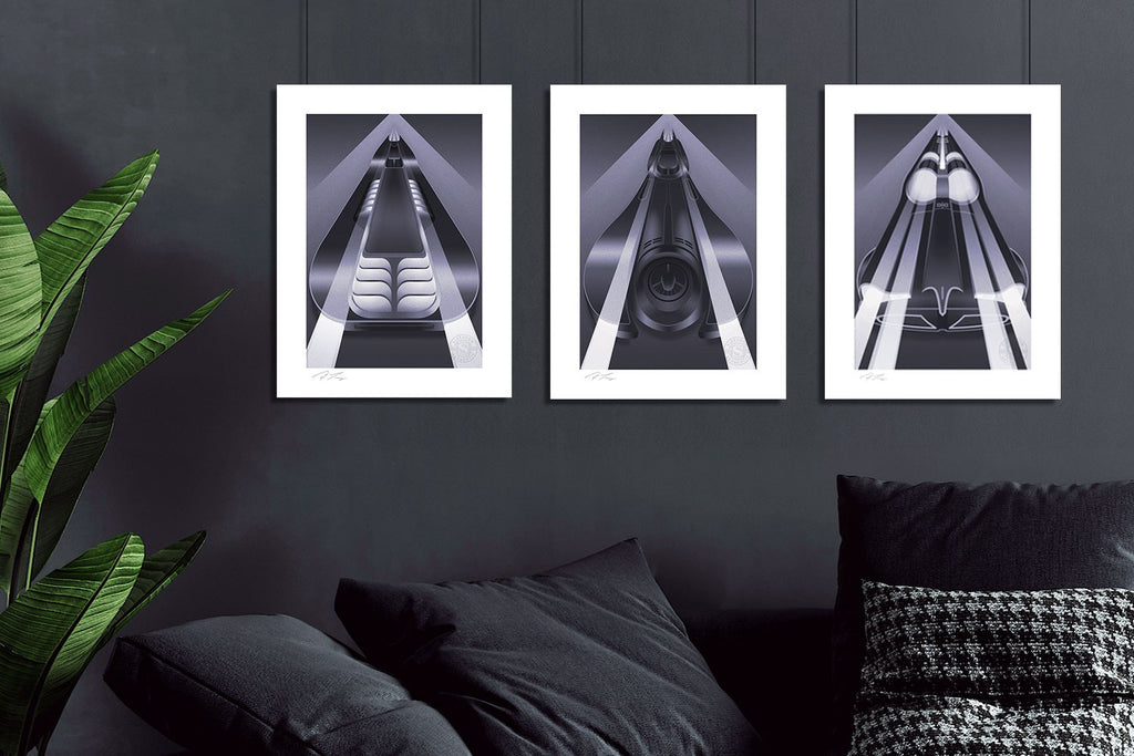 Batmobile Set DC Batman Batmobile Art Print