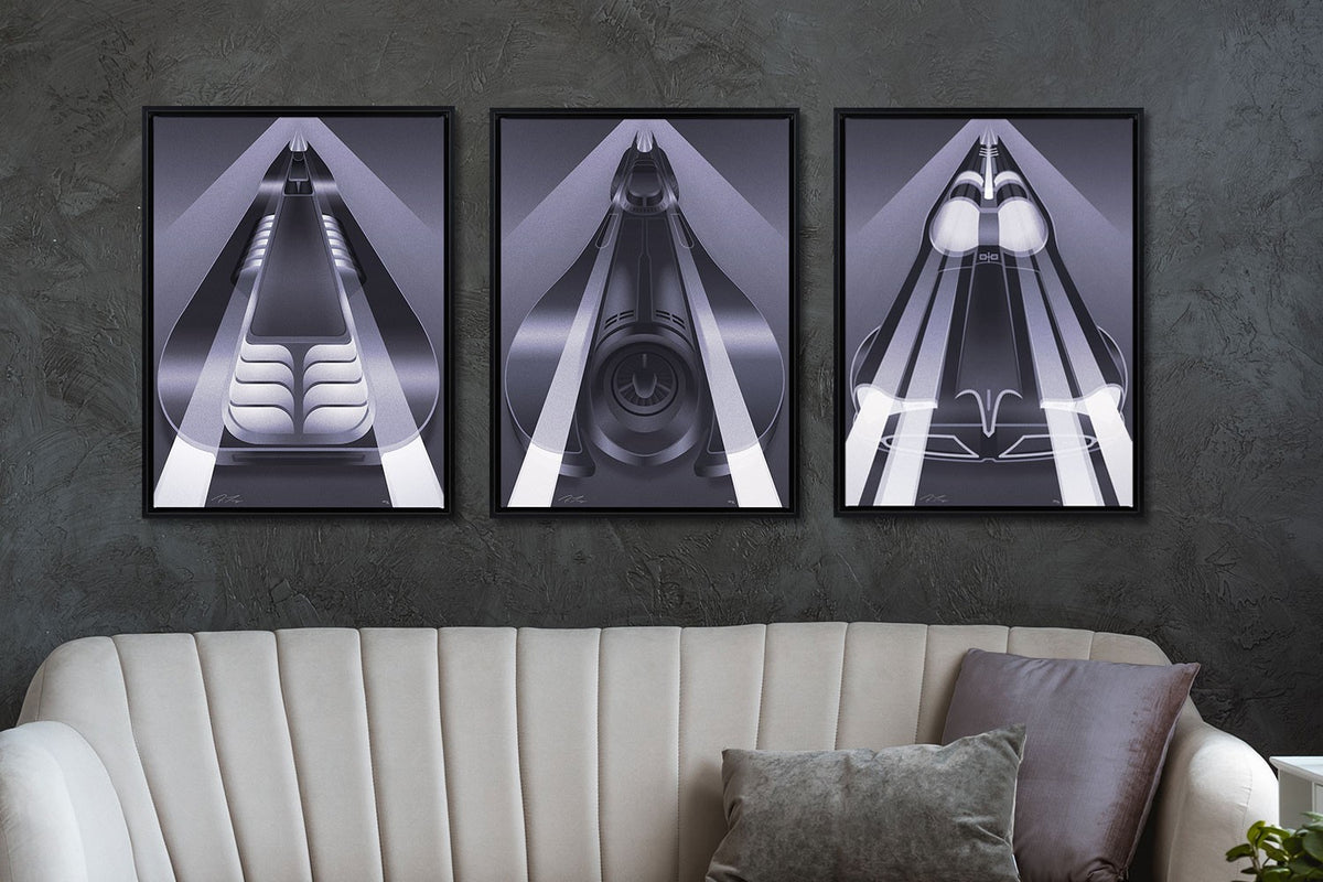 Batmobile Set DC Batman Batmobile Art Print