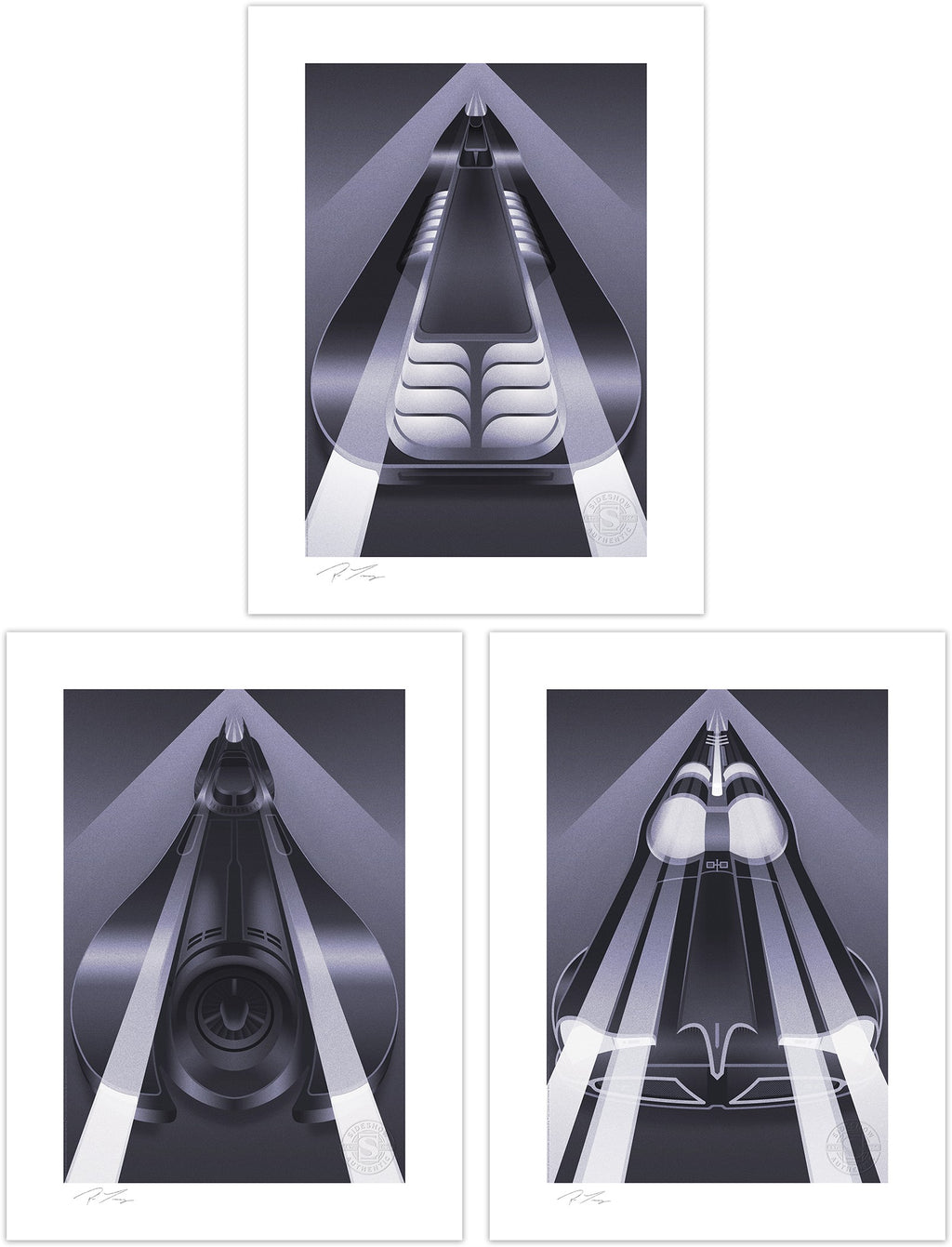 Batmobile Set DC Batman Batmobile Art Print