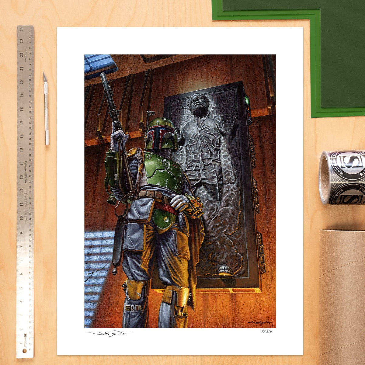 Boba Fett: The Bounty Star Wars Boba Fett Han Solo Art Print