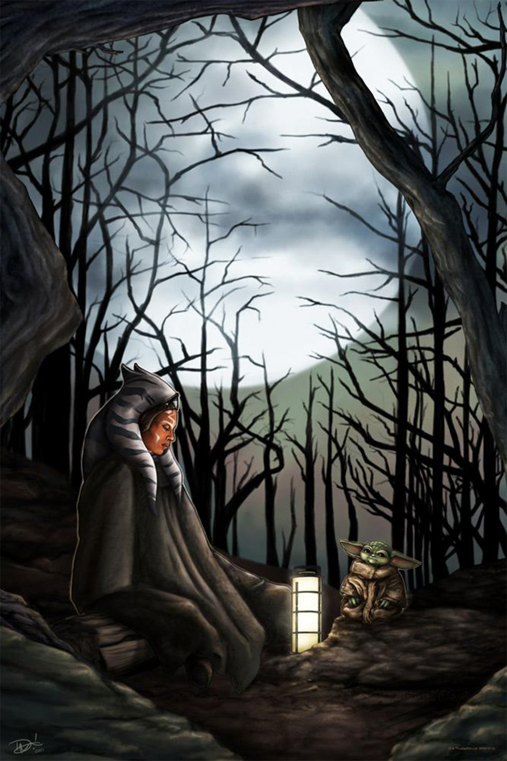 Communion In The Force Star Wars Ahsoka Tano Grogu Art Print