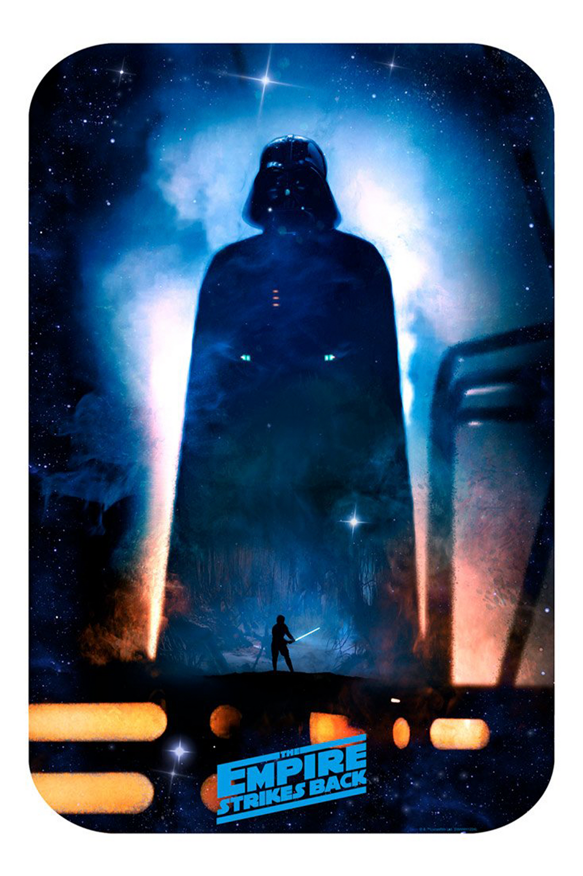 Dark Night Star Wars Darth Vader Luke Skywalker Art Print