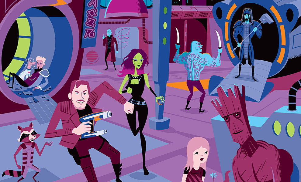 Downtown Knowhere Marvel Guardians of the Galaxy Art Print