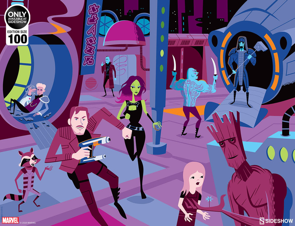 Downtown Knowhere Marvel Guardians of the Galaxy Art Print