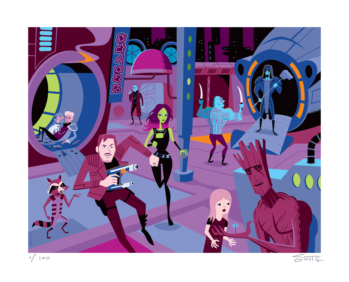 Downtown Knowhere Marvel Guardians of the Galaxy Art Print