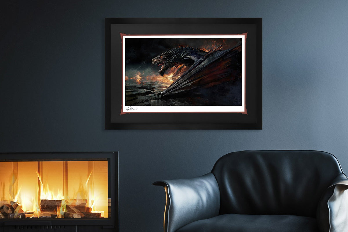 Dragon Cave 2 Greg Rutkowski Art Print