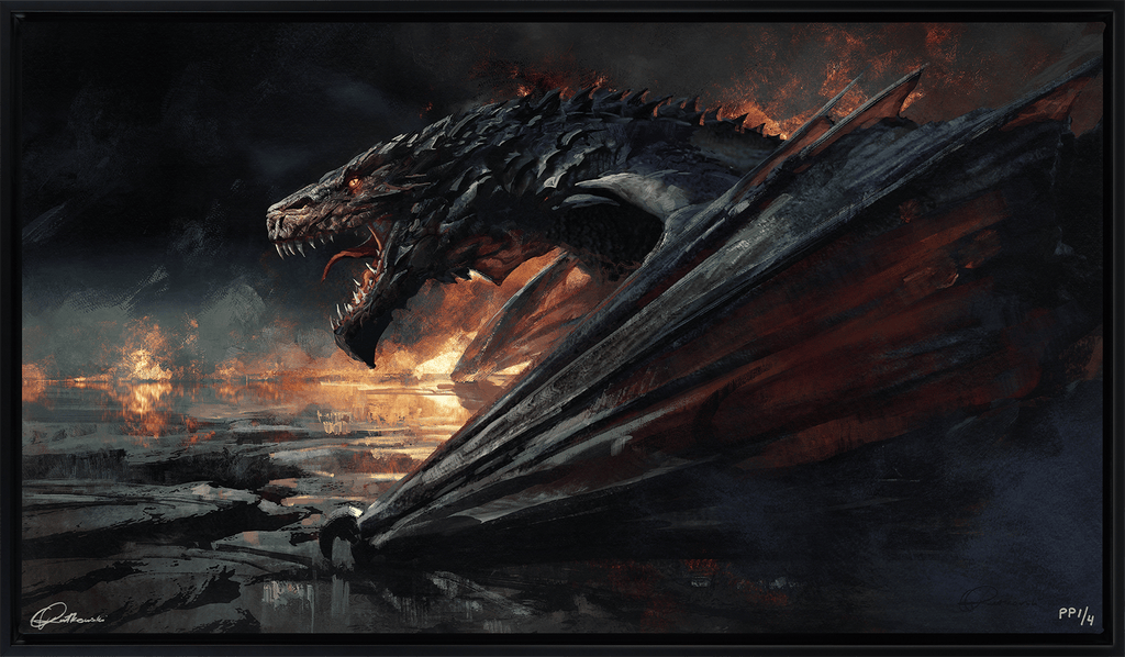 Dragon Cave 2 Greg Rutkowski Art Print