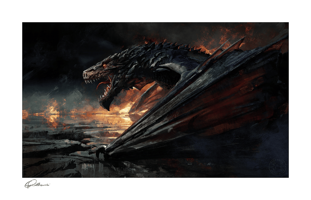 Dragon Cave 2 Greg Rutkowski Art Print