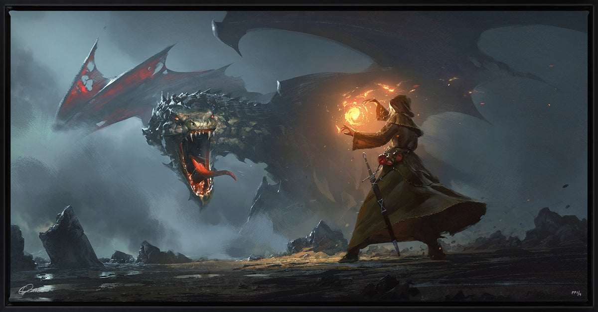 Dragon's Cave Greg Rutkowski Art Print