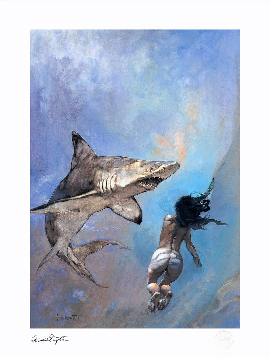 A Requiem for Sharks Frank Frazetta Art Print