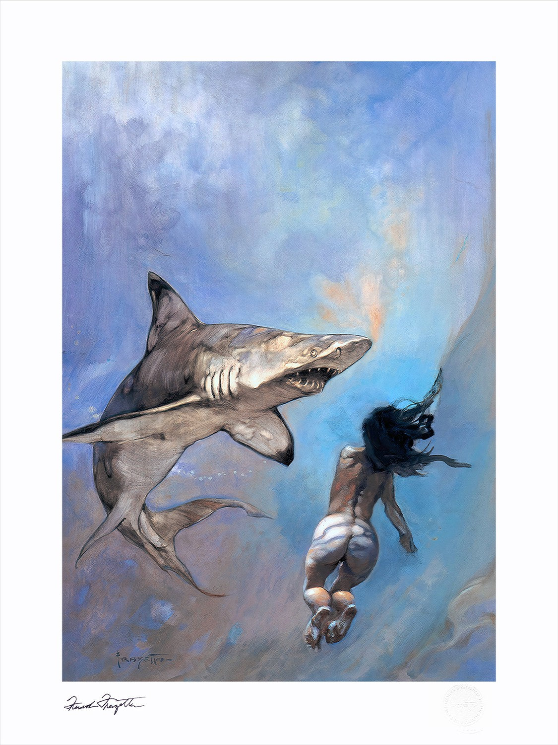 A Requiem for Sharks Frank Frazetta Art Print