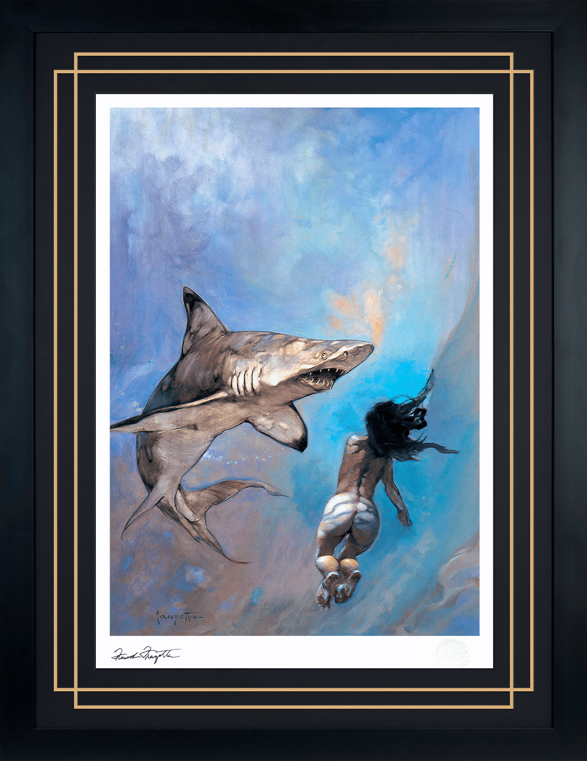 A Requiem for Sharks Frank Frazetta Art Print