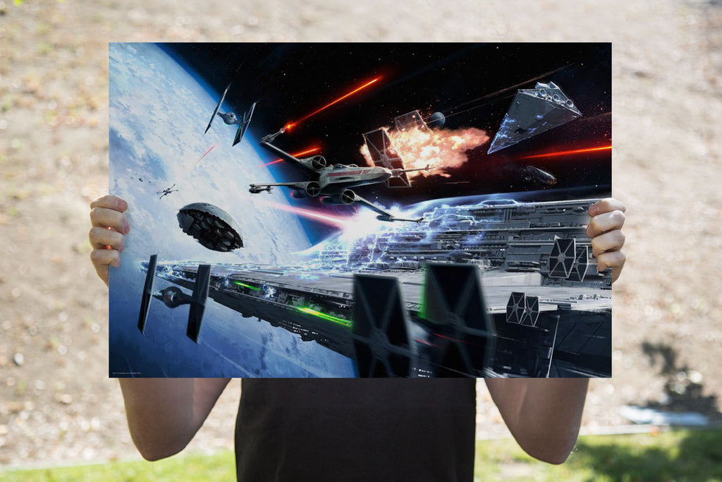 Hoth Evacuation Star Wars X-Wing TIE Fighter Art Print