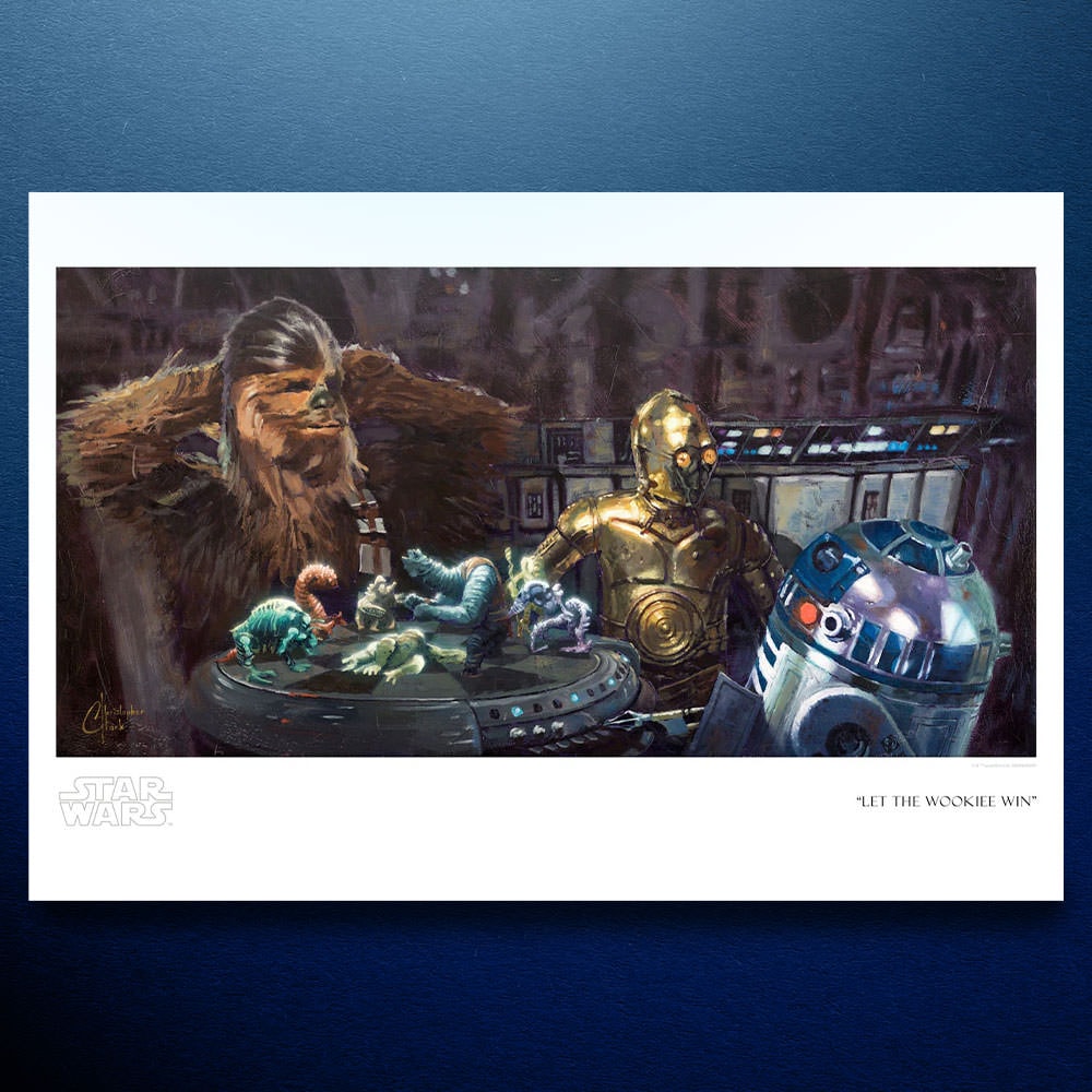 Let the Wookiee Win Star Wars C-3PO Chewbacca R2-D2 Art Print