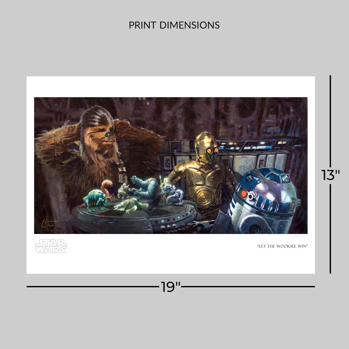 Let the Wookiee Win Star Wars C-3PO Chewbacca R2-D2 Art Print