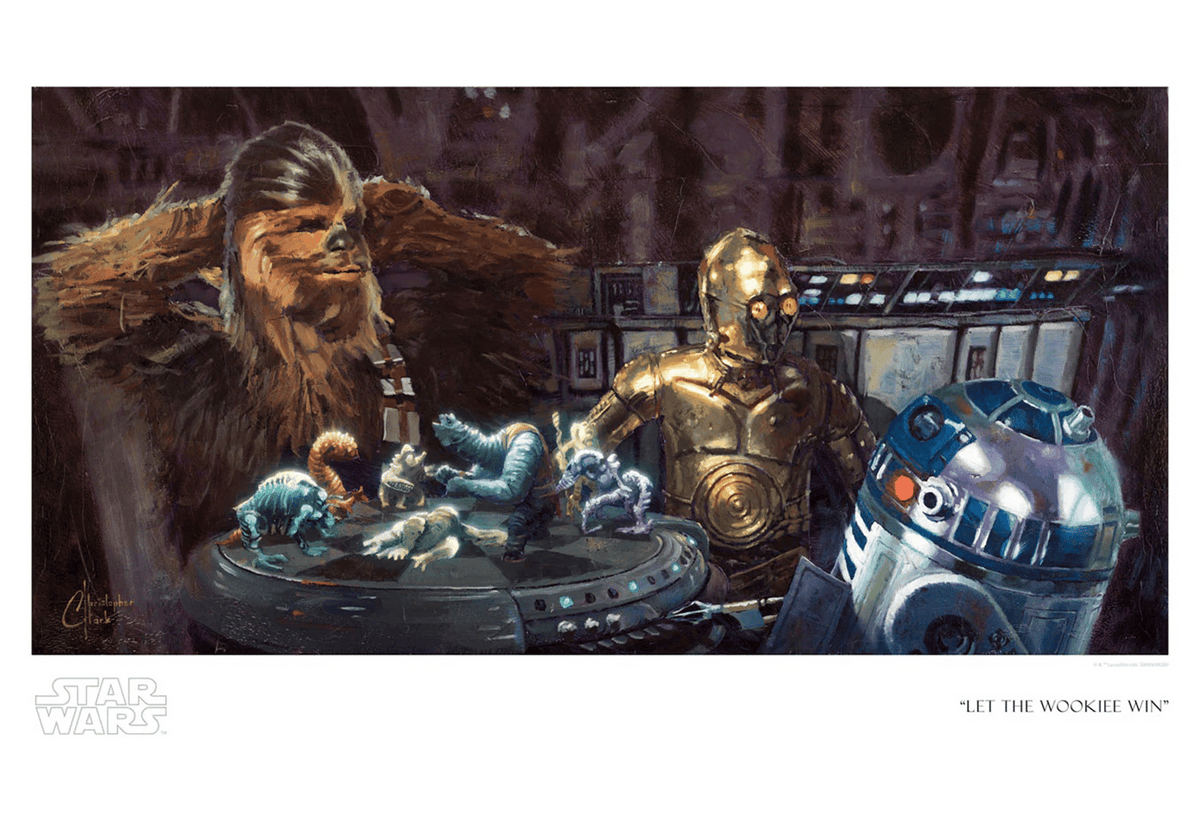 Let the Wookiee Win Star Wars C-3PO Chewbacca R2-D2 Art Print