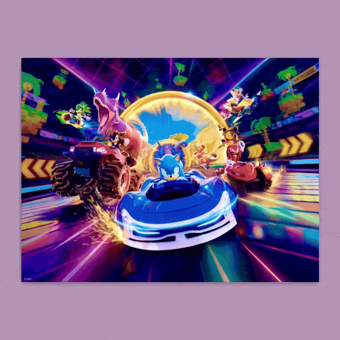 Sonic Racing: CrossWorlds Official Key-Art (Holographic Foil) Sonic the Hedgehog Art Print