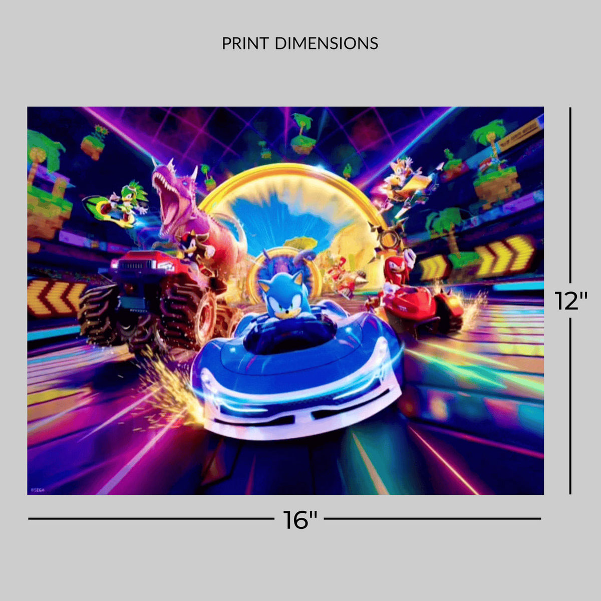 Sonic Racing: CrossWorlds Official Key-Art (Holographic Foil) Sonic the Hedgehog Art Print