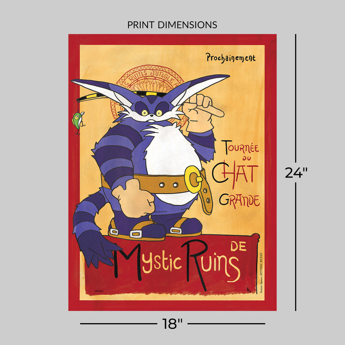 Tournée du Big the Cat Sonic the Hedgehog Art Print